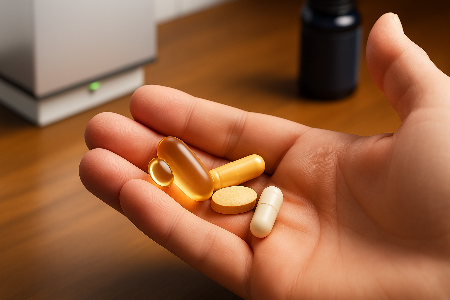 Hand receiving supplements from Tablx PRO